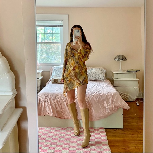 Vintage 90s Y2K Sheer Boho Tunic - Picture 2 of 8